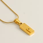 Gold color / 1 Piece Simple Series Hip-Pop/Rock Letter P Stainless Steel  Gold Color Unisex Pendant Necklaces Picture16